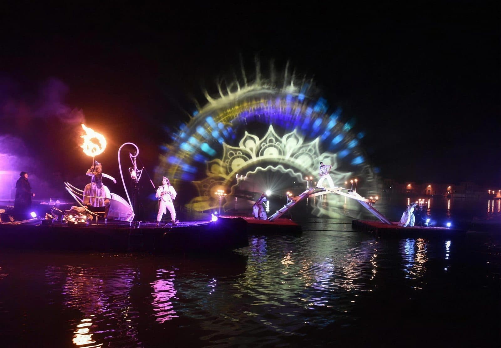 Proiezioni sull'acqua per il Carnevale - Venezia